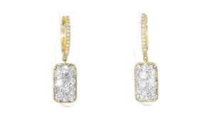 1.00 ct. t.w. Lab-Grown Diamond Cluster Hoop Drop Earrings in 18kt Gold Over Sterling