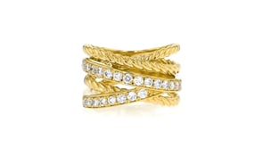 .75 ct. t.w. Lab-Grown Diamond Highway Ring in 18kt Gold Over Sterling