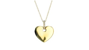 14kt Yellow Gold Personalized Heart Pendant Necklace with Diamonds