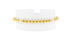 4-4.5mm Cultured Pearl and 18kt Gold Vermeil Bead Stretch Bracelet