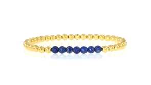 4-4.5mm Lapis and 18kt Gold Vermeil Bead Stretch Bracelet