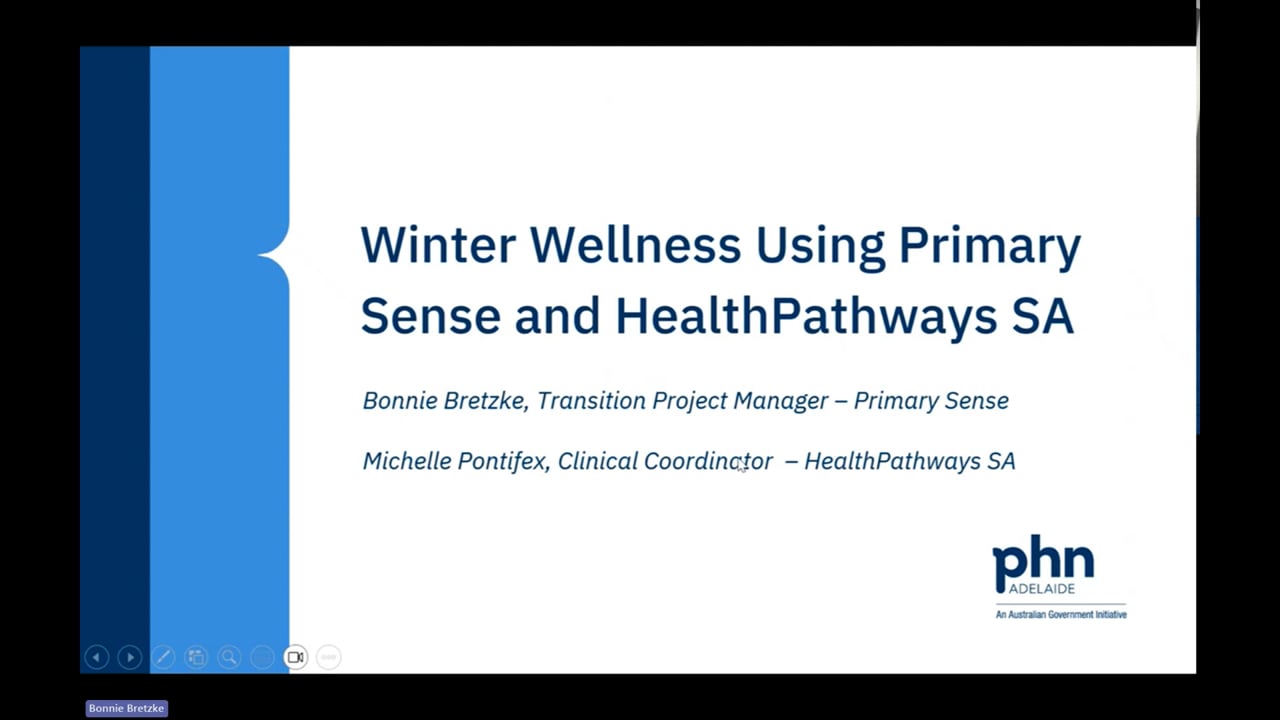 Using Primary Sense & HealthPathways SA for Flu Vaccine Uptake Webinar Recording