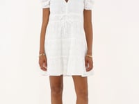 White wide dress with embroidery | My Jewellery