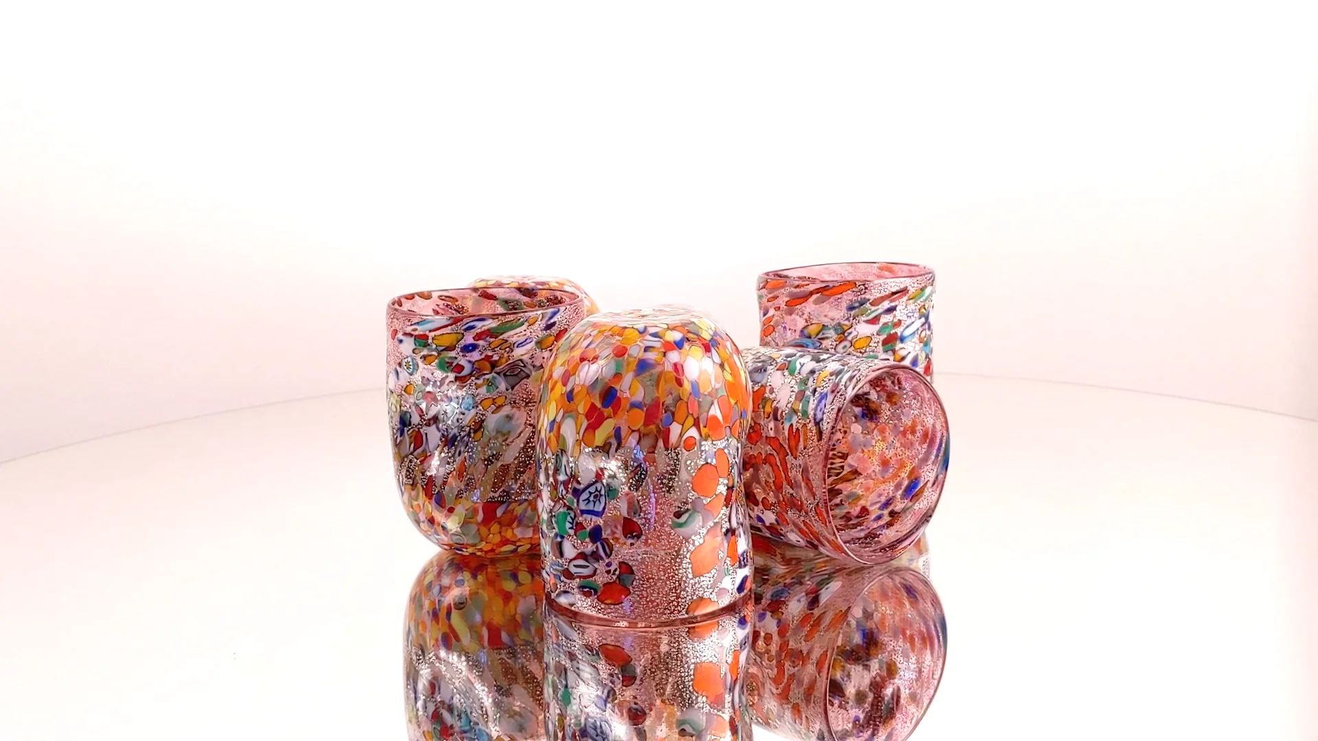Pink Murano Glass Set: Colorful Elegance