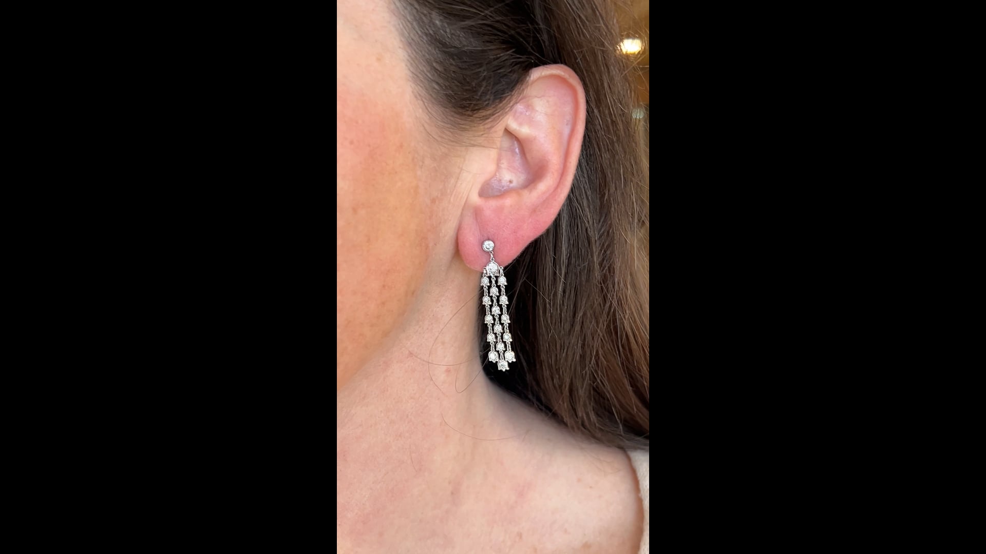 1.63 Diamond Chandelier Style Earrings in Platinum