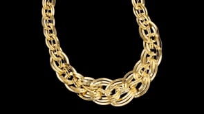 Italian 18kt Yellow Gold Interlocking-Link Necklace