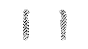 Phillip Gavriel Italian Cable Sterling Silver Twisted Oval Hoop Earrings