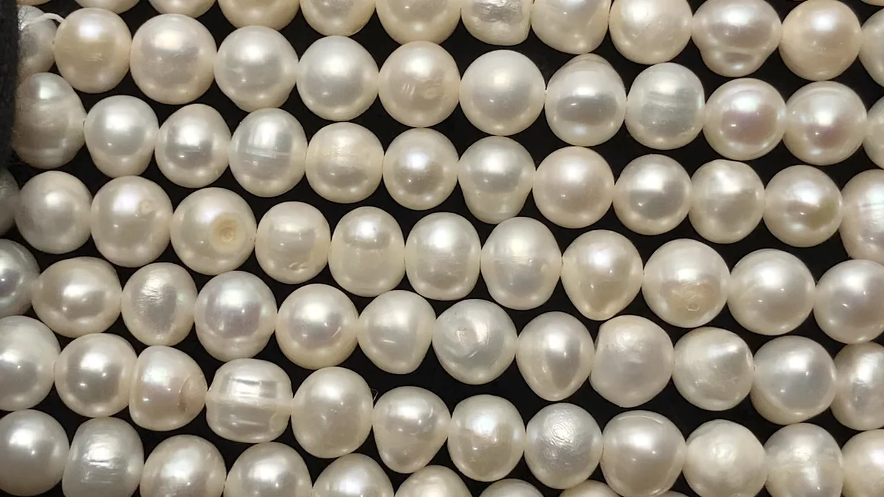 淡水真珠 ポテト7~8mm ホワイト 1連｜天然石ビーズの卸問屋