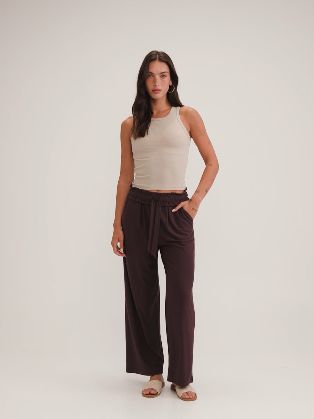 WIDE LEG FISHERMEN PANTS