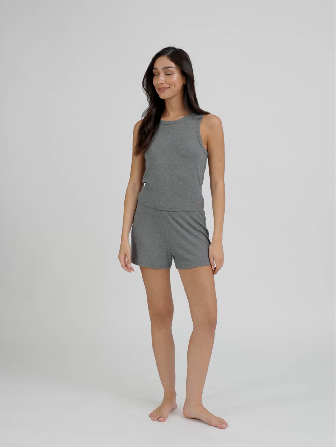 סט פיג’מה גופיה ריב