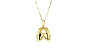 18kt Gold Vermeil Bubble Initial Pendant Necklace
