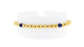 4-4.5mm Lapis and 18kt Gold Vermeil Bead Stretch Bracelet