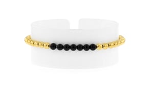 4-4.5mm Onyx and 18kt Gold Vermeil Bead Stretch Bracelet
