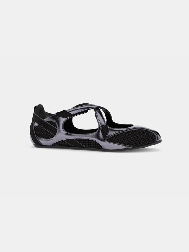 フラットシューズ THE ATTICO Floor 01 mesh leather Ballerinas Flat BLACK Floor 01'' ballerina flat black for Women | THE ATTICO®