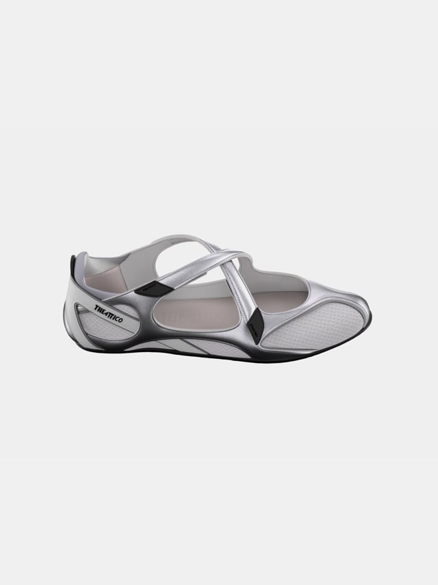 Floor 01'' ballerina flat silver for Women | THE ATTICO®
