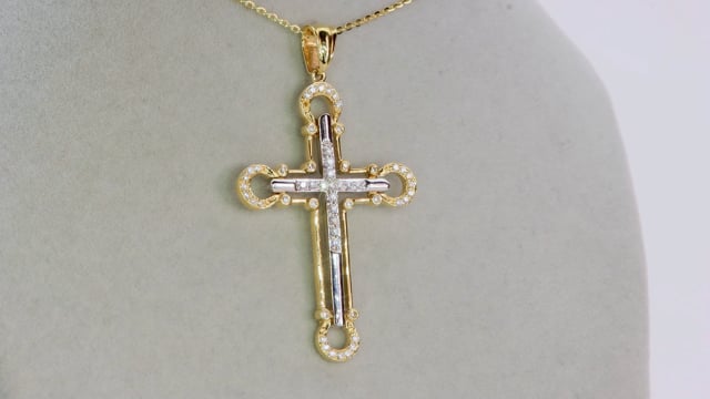 Wideo Zawieszka z diamentem Ventego z białego i żółtego złota