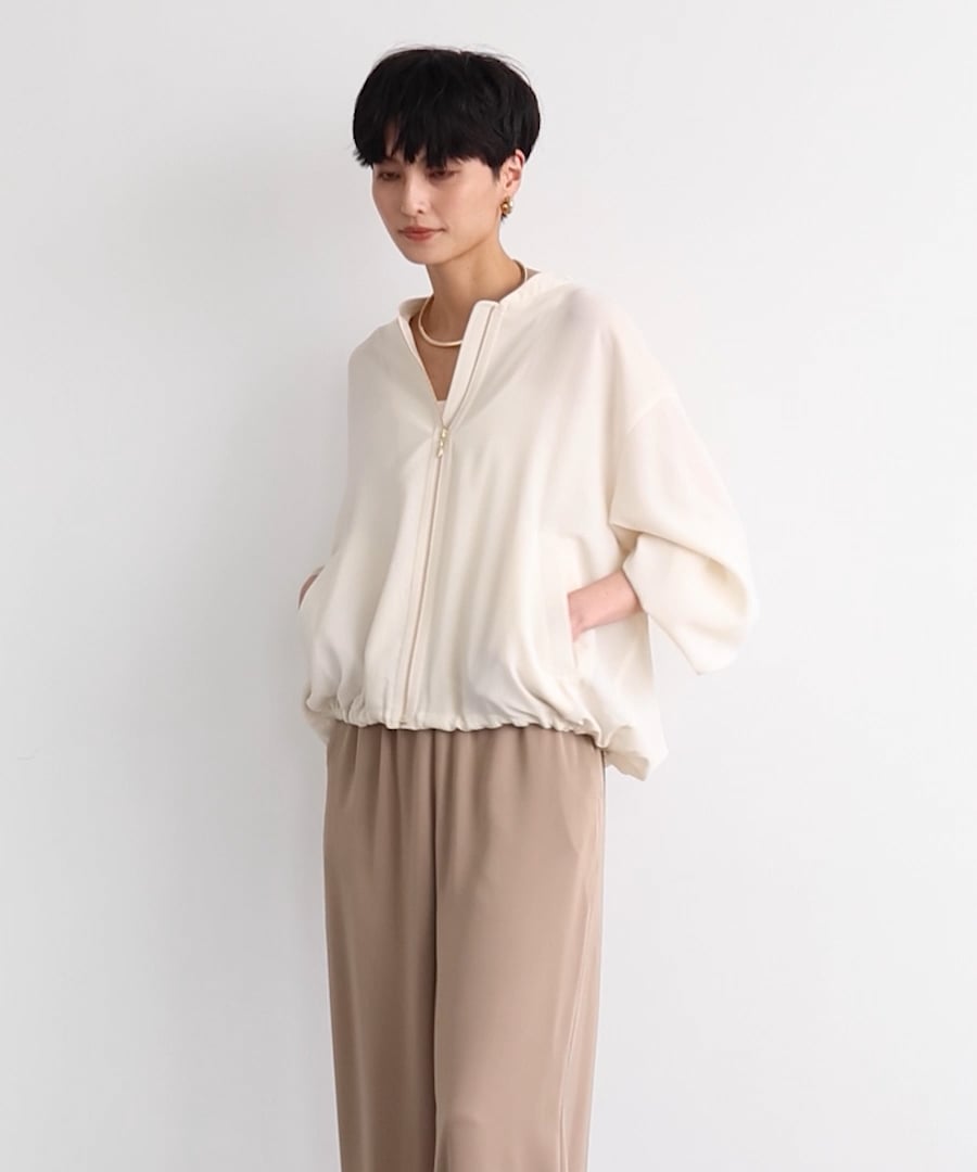 ポプリンZIPブルゾン【JAPAN FABRIC】ハンドウォッシャブル