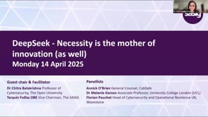 SASIG Webinar - DeepSeek - Necessity is the mother of innovation (as well) 2025-04-14 09:59:59