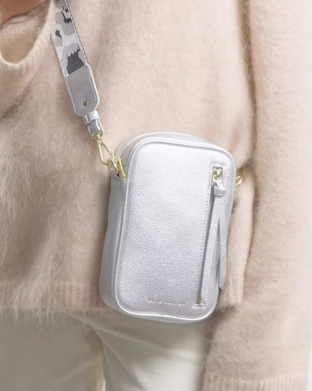 Hallie Small Crossbody Bag in Silver | Katie Loxton USA