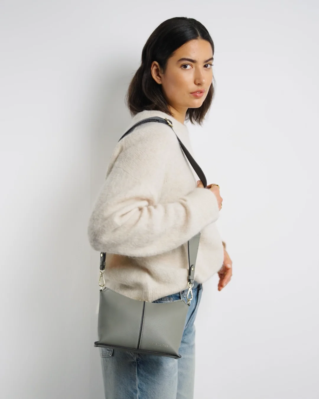 Laila Crossbody Bag in Graphite Green | Vegan Leather