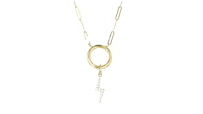 Diamond Lightning Bolt Charm in 14kt Yellow Gold