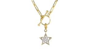 .20 ct. t.w. Diamond Star Charm in 18kt Gold Over Sterling