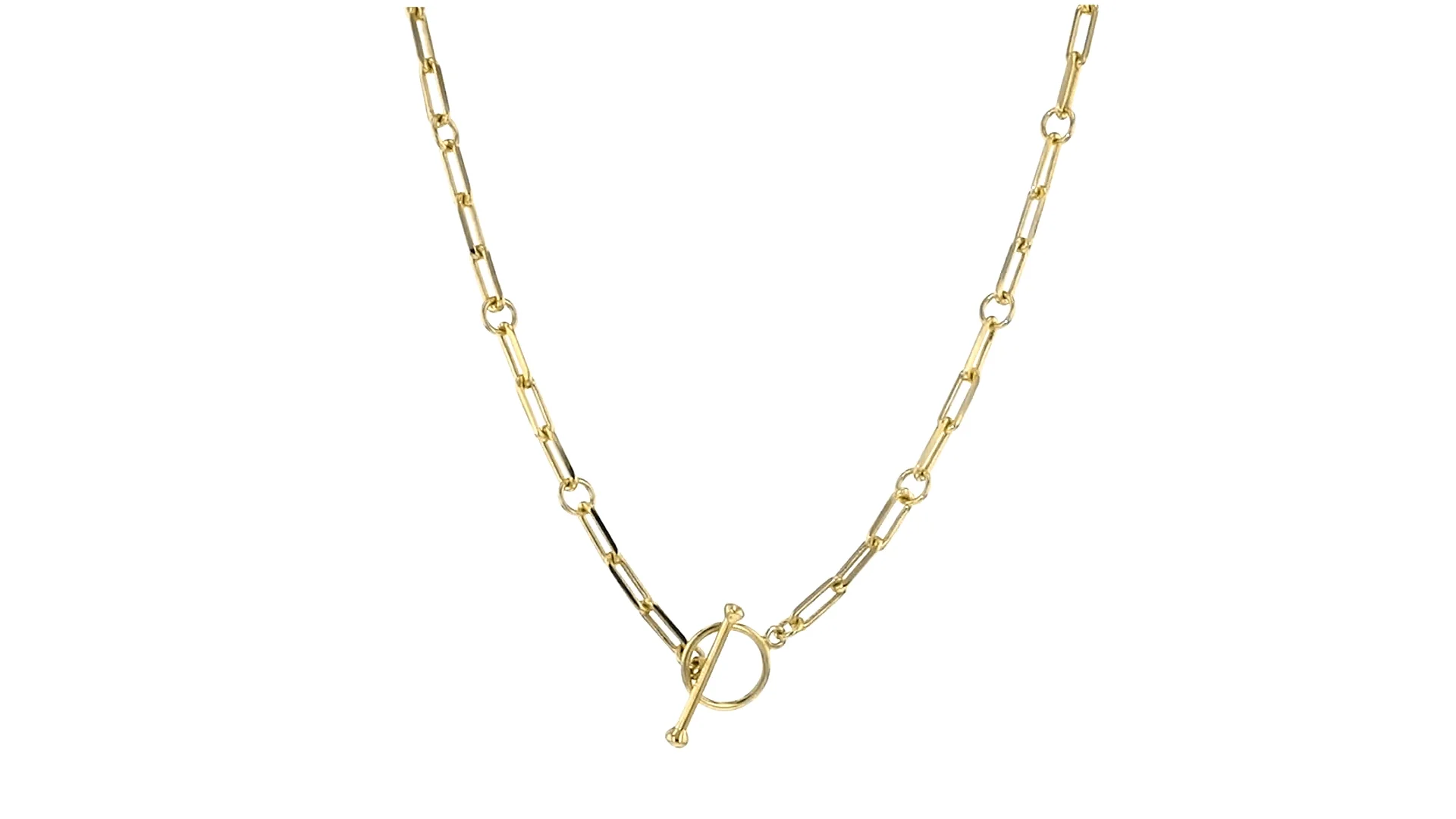 18kt Gold Over Sterling Charm-Compatible Paper Clip Link Toggle