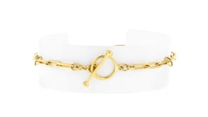 18kt Gold Over Sterling Charm-Compatible Paper Clip Link Toggle Bracelet
