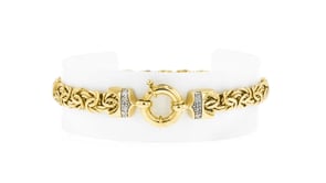 14kt Yellow Gold Byzantine Bracelet with Diamonds