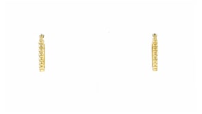 Italian 14kt Yellow Gold Beaded Charm-Compatible Huggie Hoop Earrings