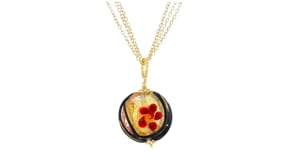 Italian Multicolored Murano Glass Floral Pendant Necklace in 18kt Gold Over Sterling