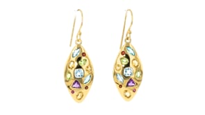 3.38 ct. t.w. Multi-Gemstone Drop Earrings in 18kt Gold Over Sterling