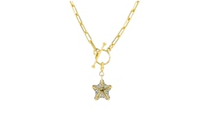 .30 ct. t.w. Swiss and London Blue Topaz Starfish Charm in 18kt Gold Over Sterling