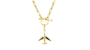 18kt Gold Over Sterling Airplane Charm