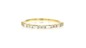 .25 ct. t.w. Baguette and Round Lab-Grown Diamond Ring in 14kt Yellow Gold
