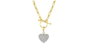 .20 ct. t.w. Diamond Heart Charm in 18kt Gold Over Sterling