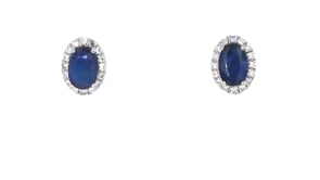 1.10 ct. t.w. Sapphire and .16 ct. t.w. Diamond Earrings in Platinum