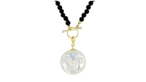 Mother-of-Pearl Moon Charm in 18kt Gold Over Sterling