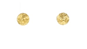 Italian 18kt Yellow Gold Diamond-Cut Dome Stud Earrings