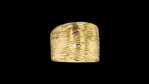 Italian 14kt Yellow Gold Diamond-Cut Dome Ring