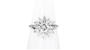 C. 1990 Vintage 1.75 ct. t.w. Diamond Flower Ring in 14kt White Gold