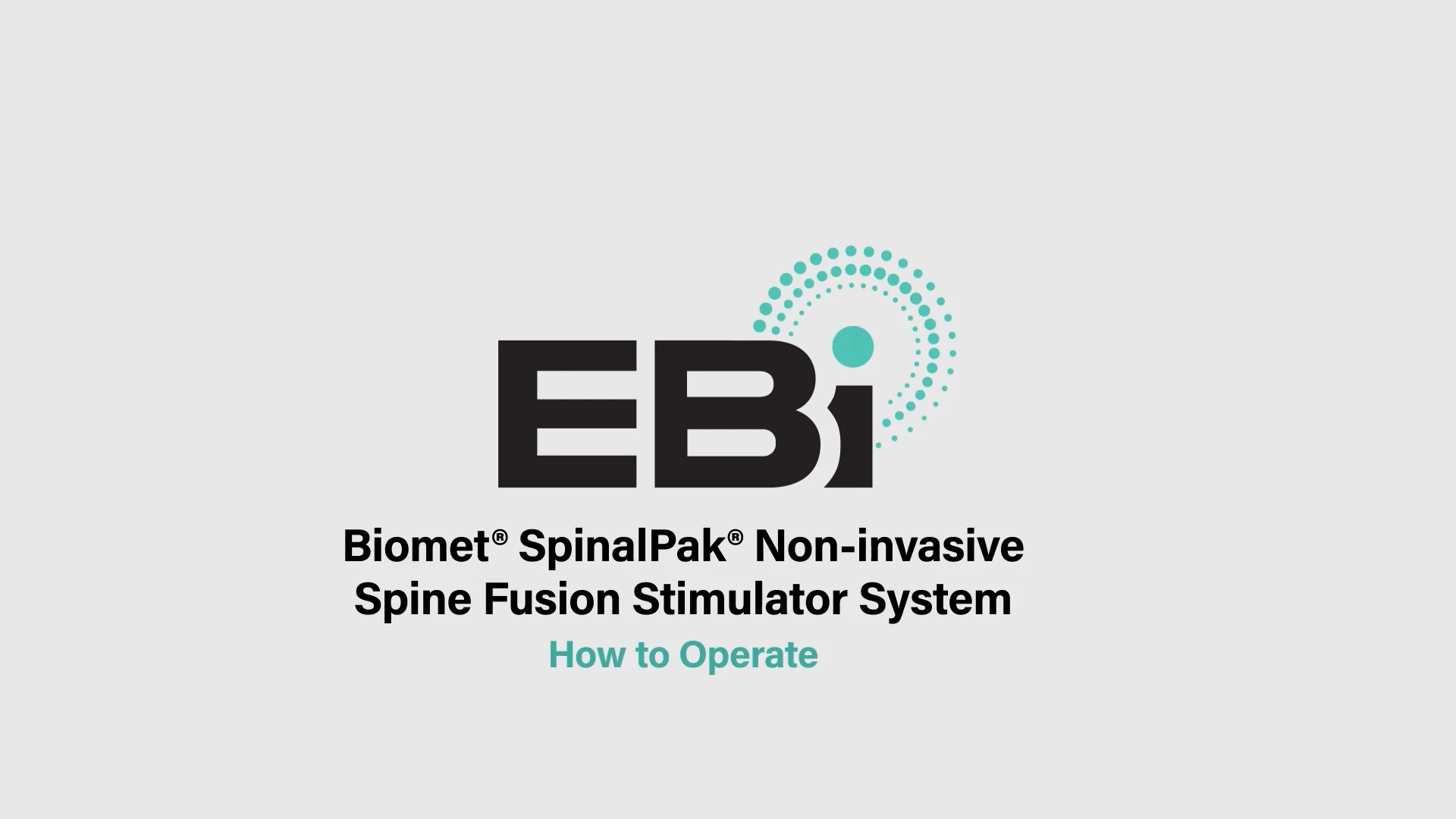 The Biomet® SpinalPak®Non-invasive Spine Fusion Stimulator