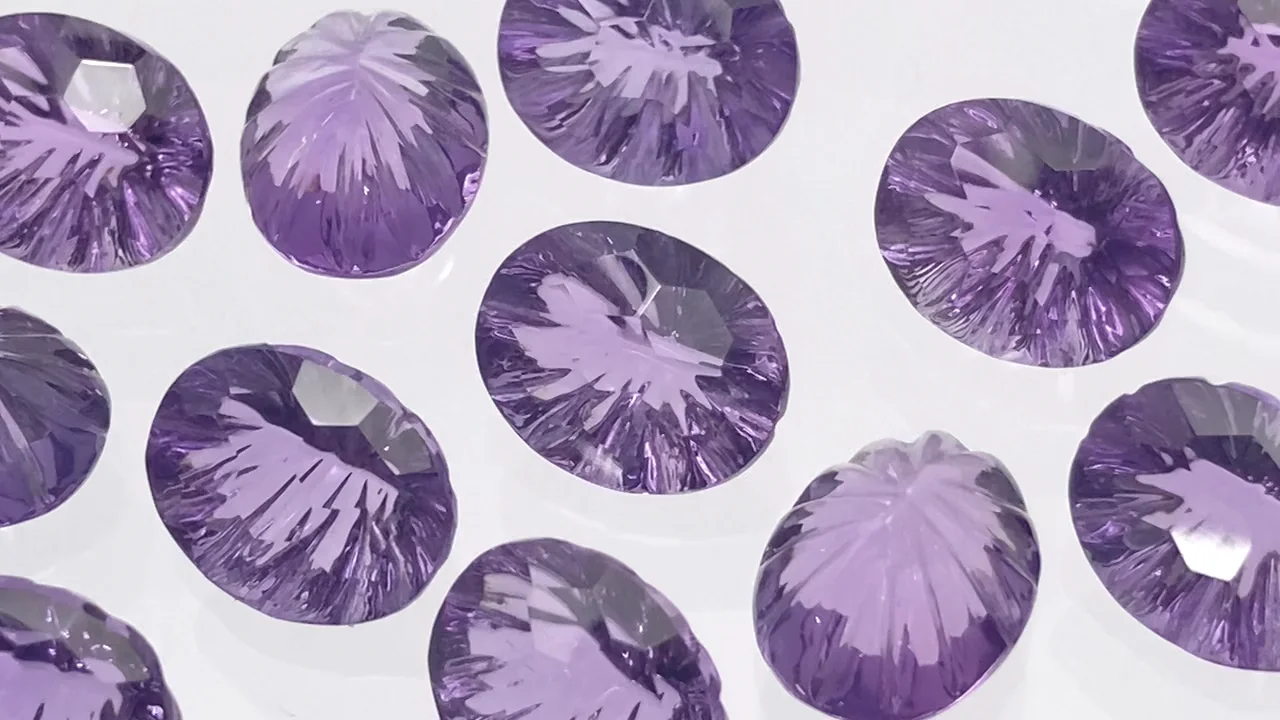 アメジスト ルース オーバル ファンシーカット10×8mm 1粒｜天然石