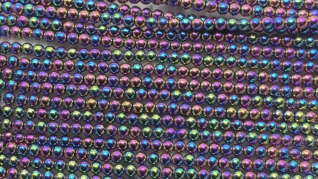 ヘマタイト 極小ラウンド2mm メタリックコーティング ｜天然石ビーズの