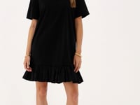 Black T-shirt dress with ruffles | My Jewellery