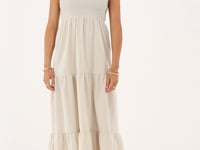 Beige maxi dress linen look | My Jewellery