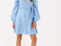 Blue shiny wrap dress | My Jewellery