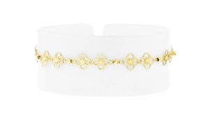 Italian 10kt Yellow Gold Floral Ricami Bead Station Bracelet