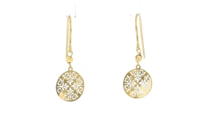Italian 10kt Yellow Gold Damascato Ricami Drop Earrings