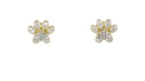 .15 ct. t.w. Diamond Paw Print Earrings in 10kt Yellow Gold